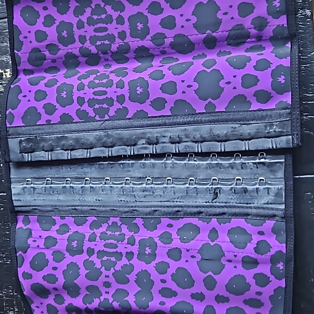 NEW NWT Ann Michell Size 48 5XL Sport Girdle Corset Waist Trainer PURPLE/BLK